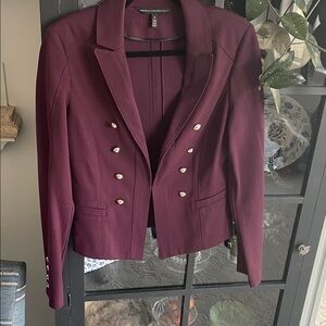 White House Black Market Deep Purple Blazer with Silver Buttons